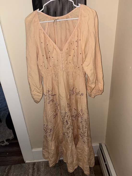 Anthropologie Dresses & Skirts - BY Anthropologie Peach Embroidered Maxi Dress